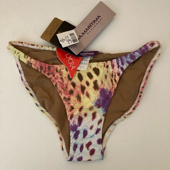 CIA MARITIMA Animal Print Tanga Bikini Bottom Brand New Petite Small - Picture 1 of 7